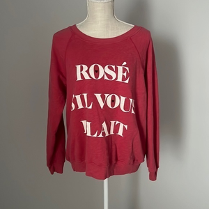 Wildfox Rose S'il Vous Plait‎ Crewneck Sweatshirt Red XS